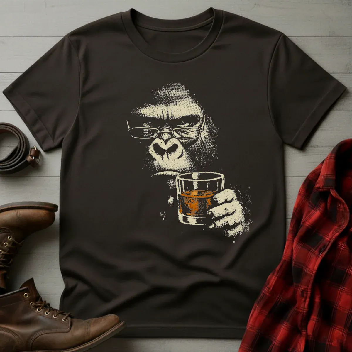 Whiskey Gorilla Grunge T-Shirt