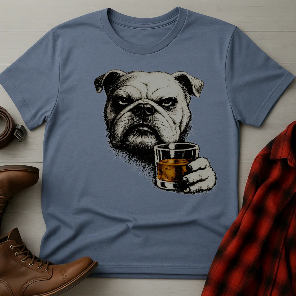 Whiskey Bulldog Grunge T-Shirt