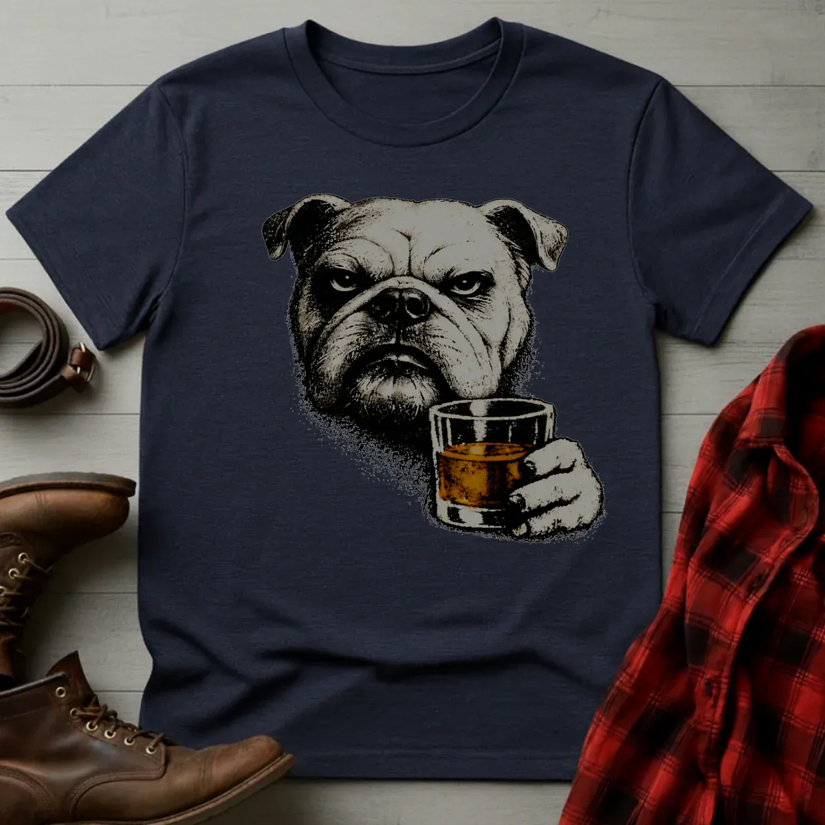 Whiskey Bulldog Grunge T-Shirt