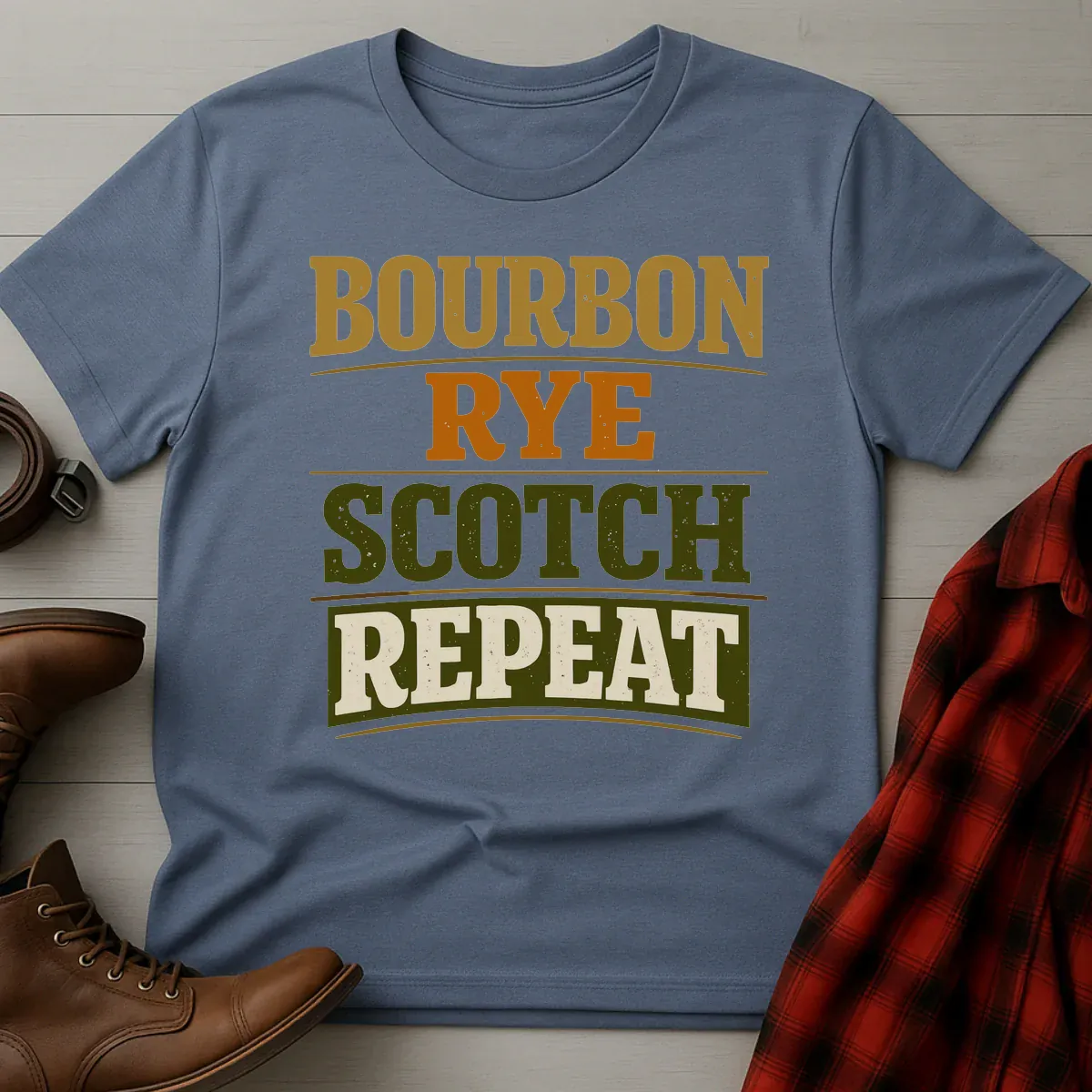 Bourbon Rye Scotch Repeat T-Shirt
