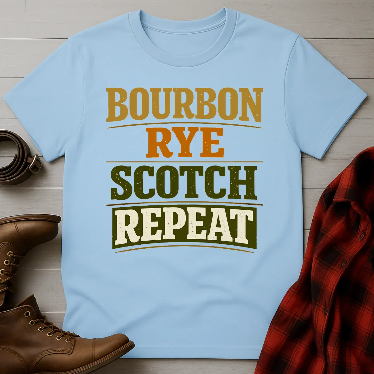 Bourbon Rye Scotch Repeat T-Shirt