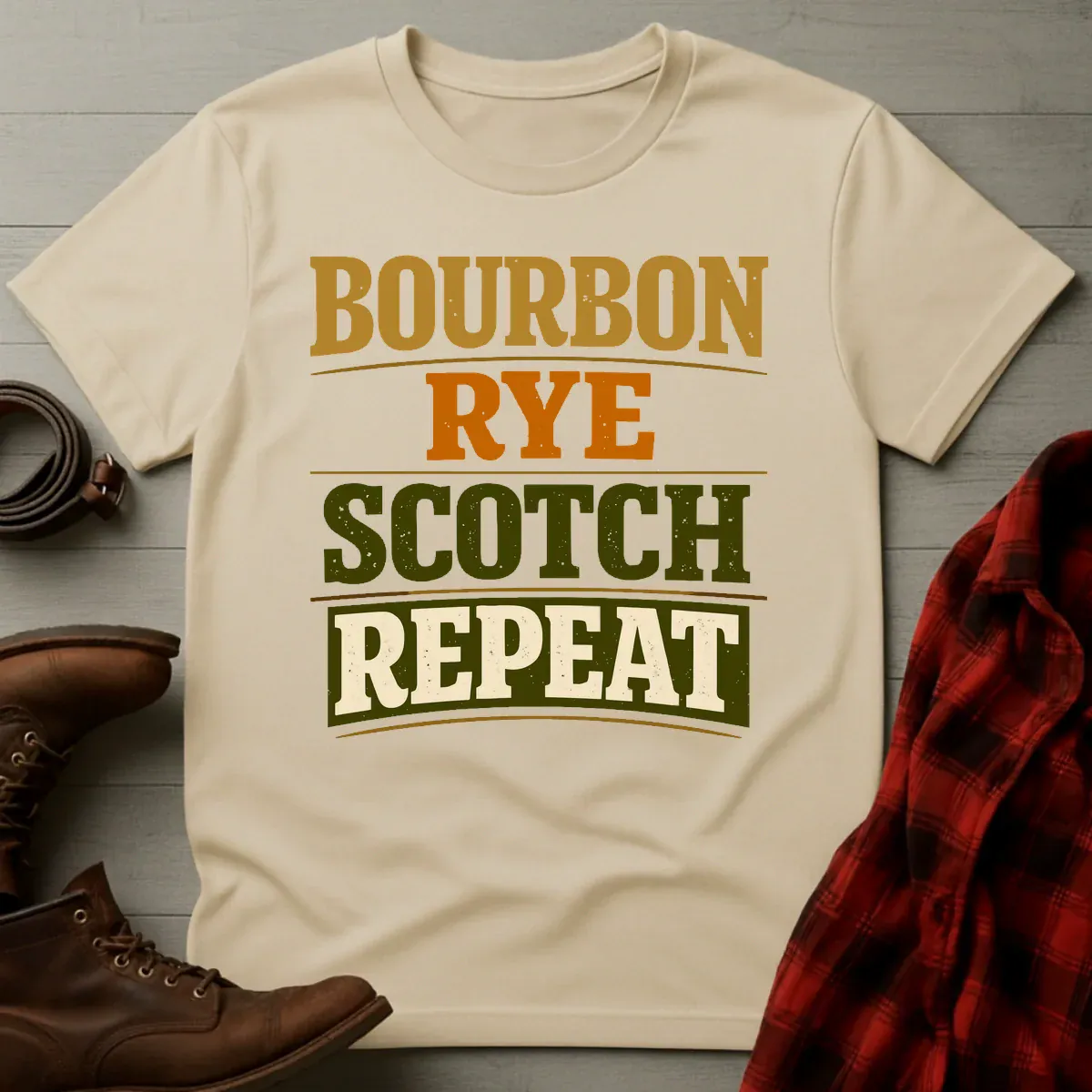 Bourbon Rye Scotch Repeat T-Shirt