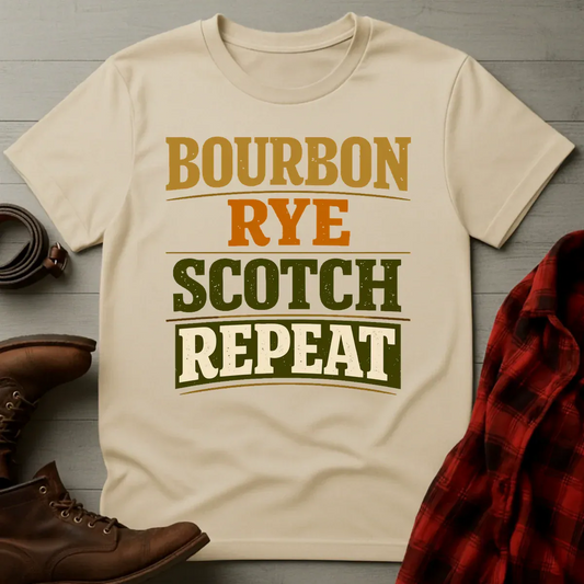 Bourbon Rye Scotch Repeat T-Shirt
