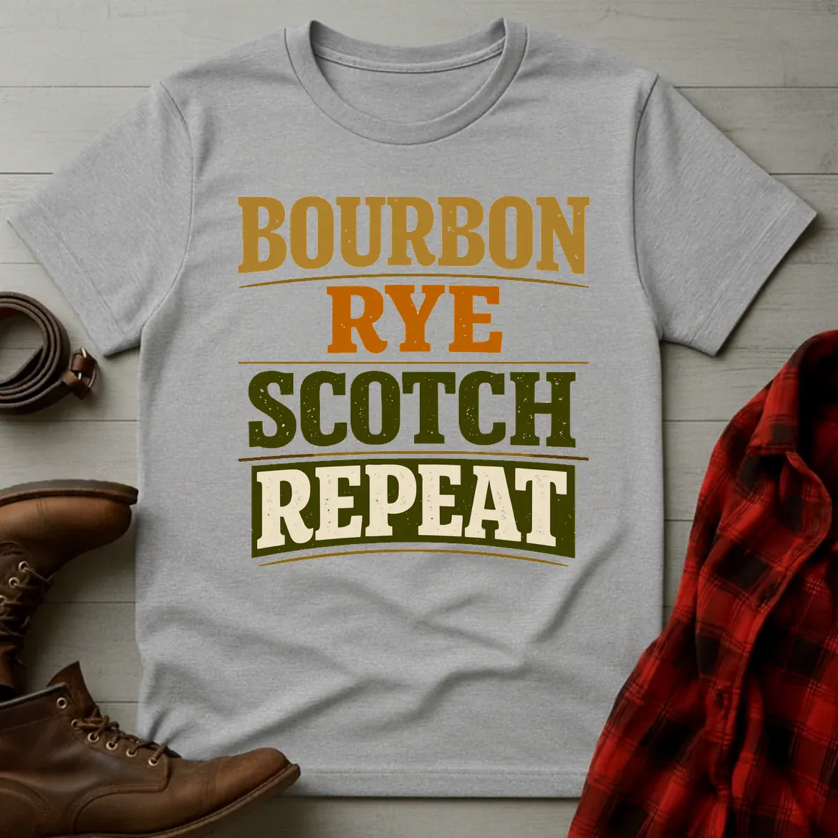 Bourbon Rye Scotch Repeat T-Shirt