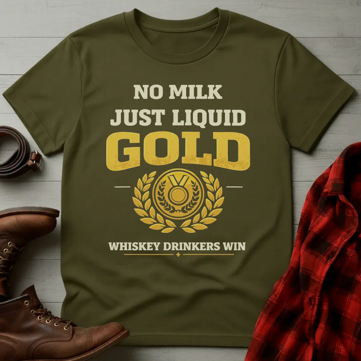 No Milk Just Liquid Gold Whiskey T-Shirt