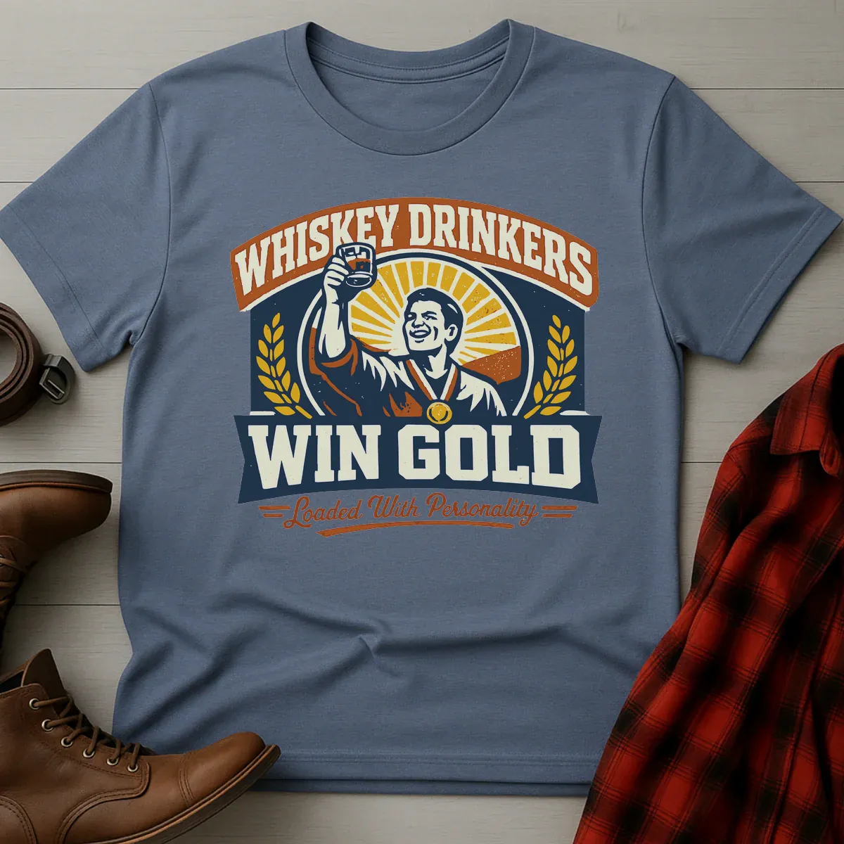 Whiskey Drinkers Win Gold T-Shirt