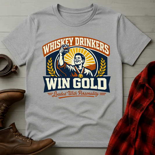Whiskey Drinkers Win Gold T-Shirt