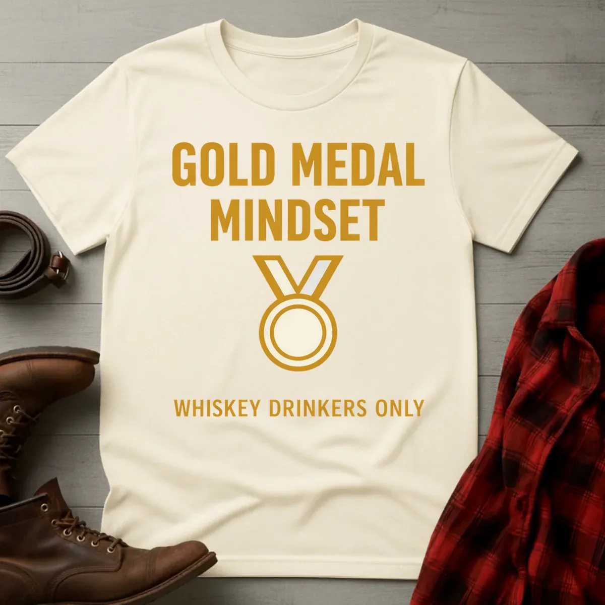 Whiskey Drinkers Gold Medal Mindset T-Shirt