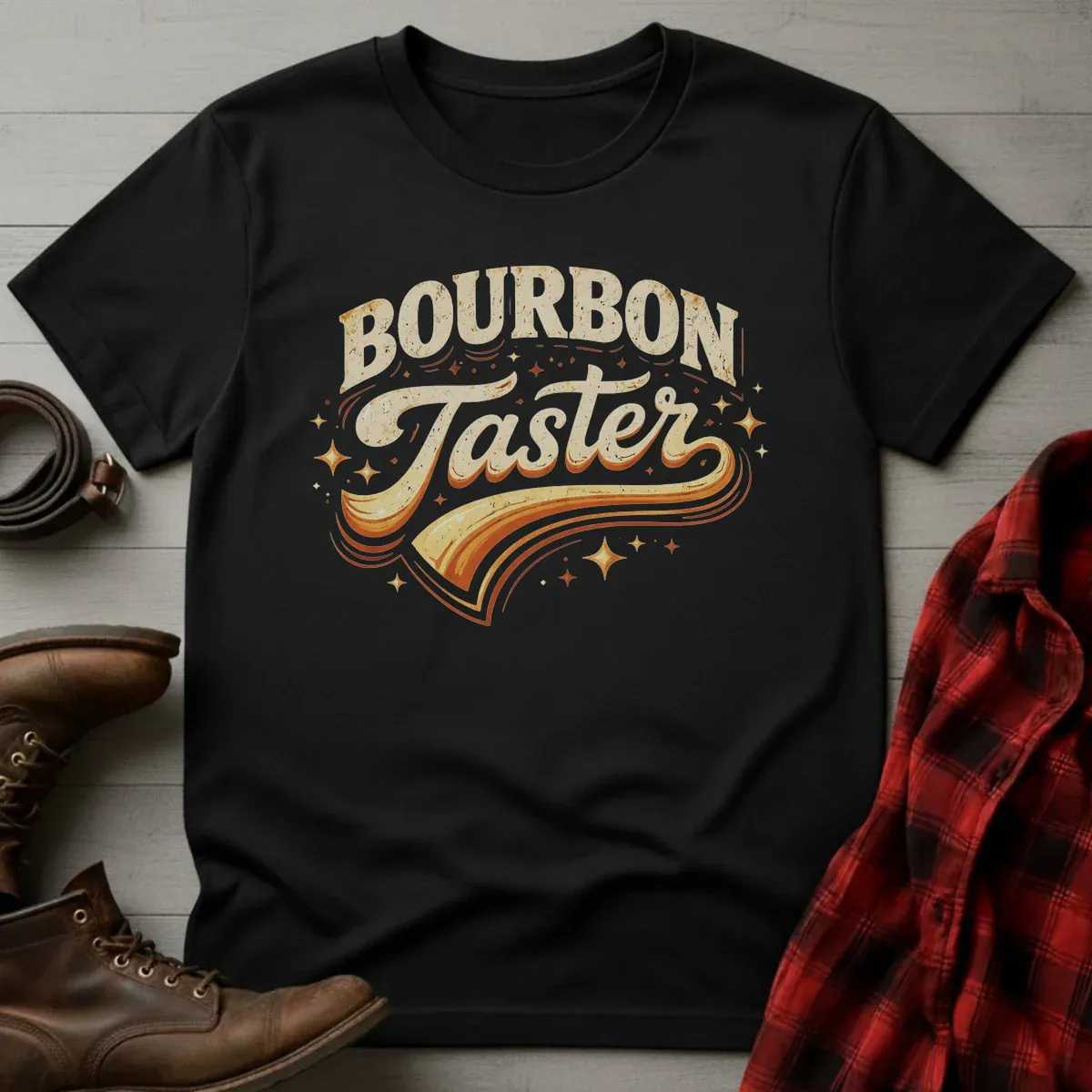 Bourbon Taster Retro Script T-Shirt