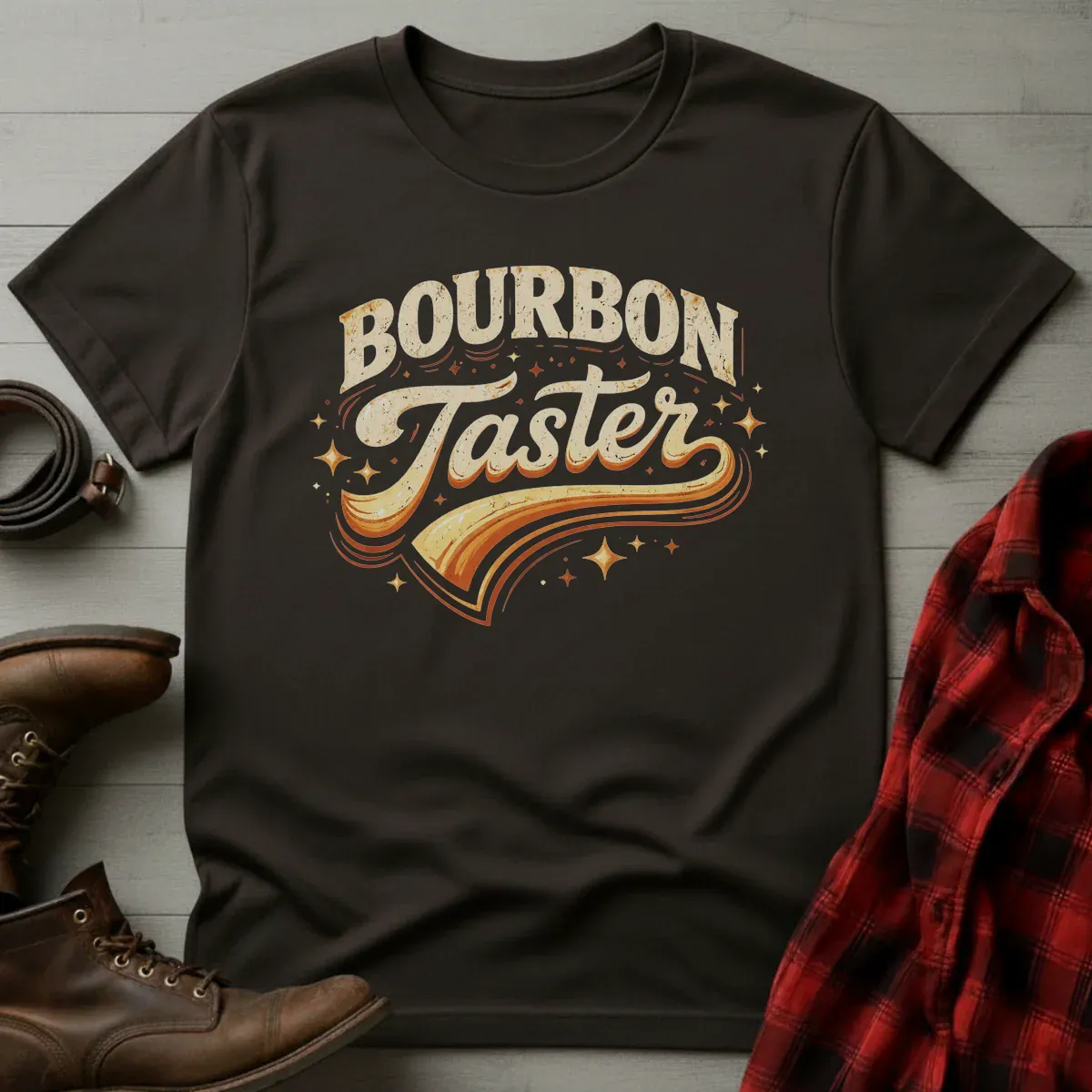 Bourbon Taster Retro Script T-Shirt