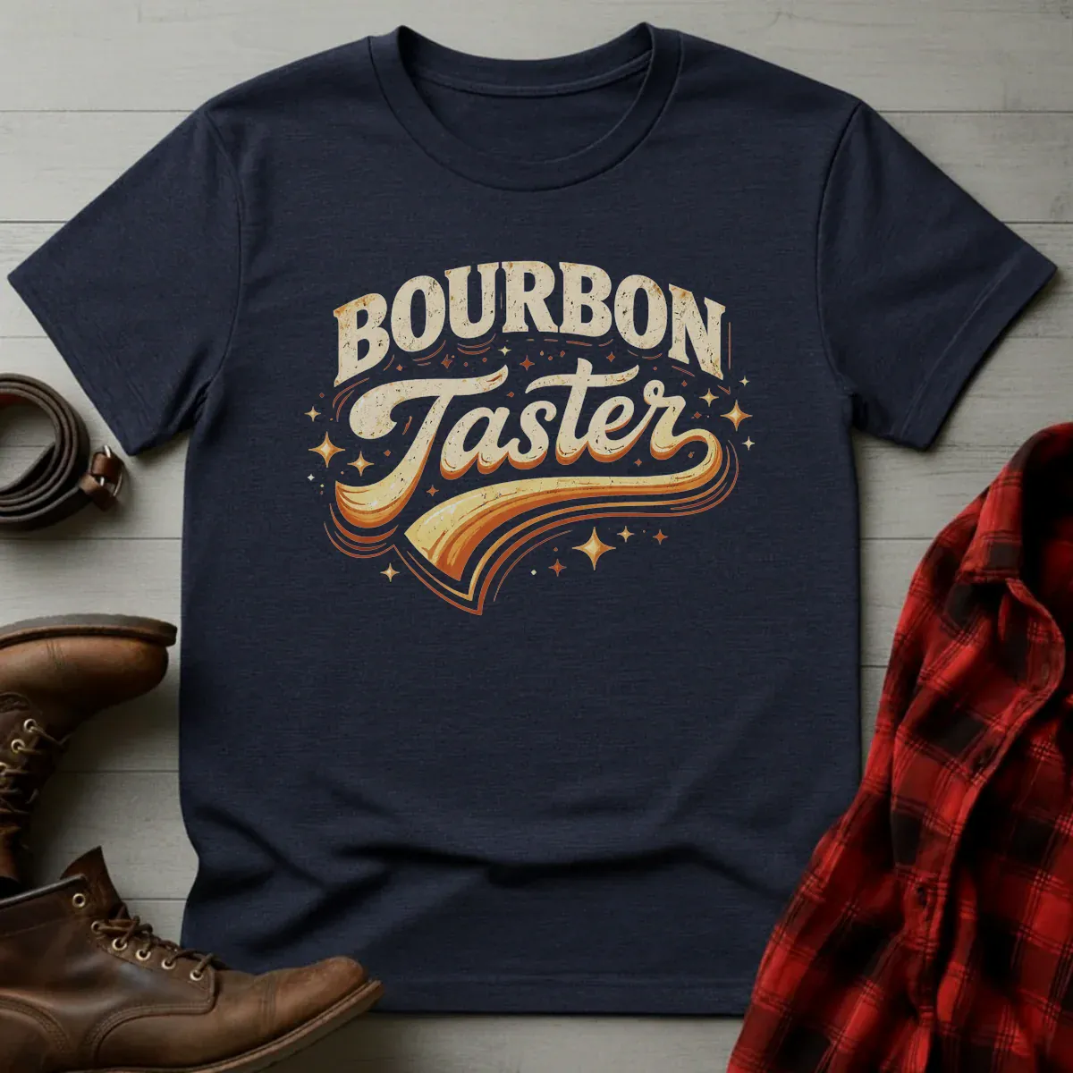 Bourbon Taster Retro Script T-Shirt