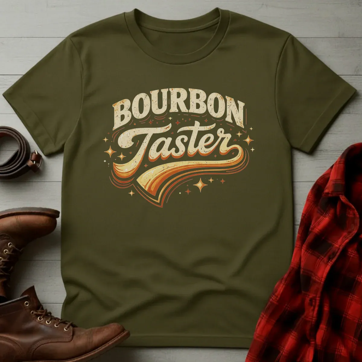 Bourbon Taster Retro Script T-Shirt