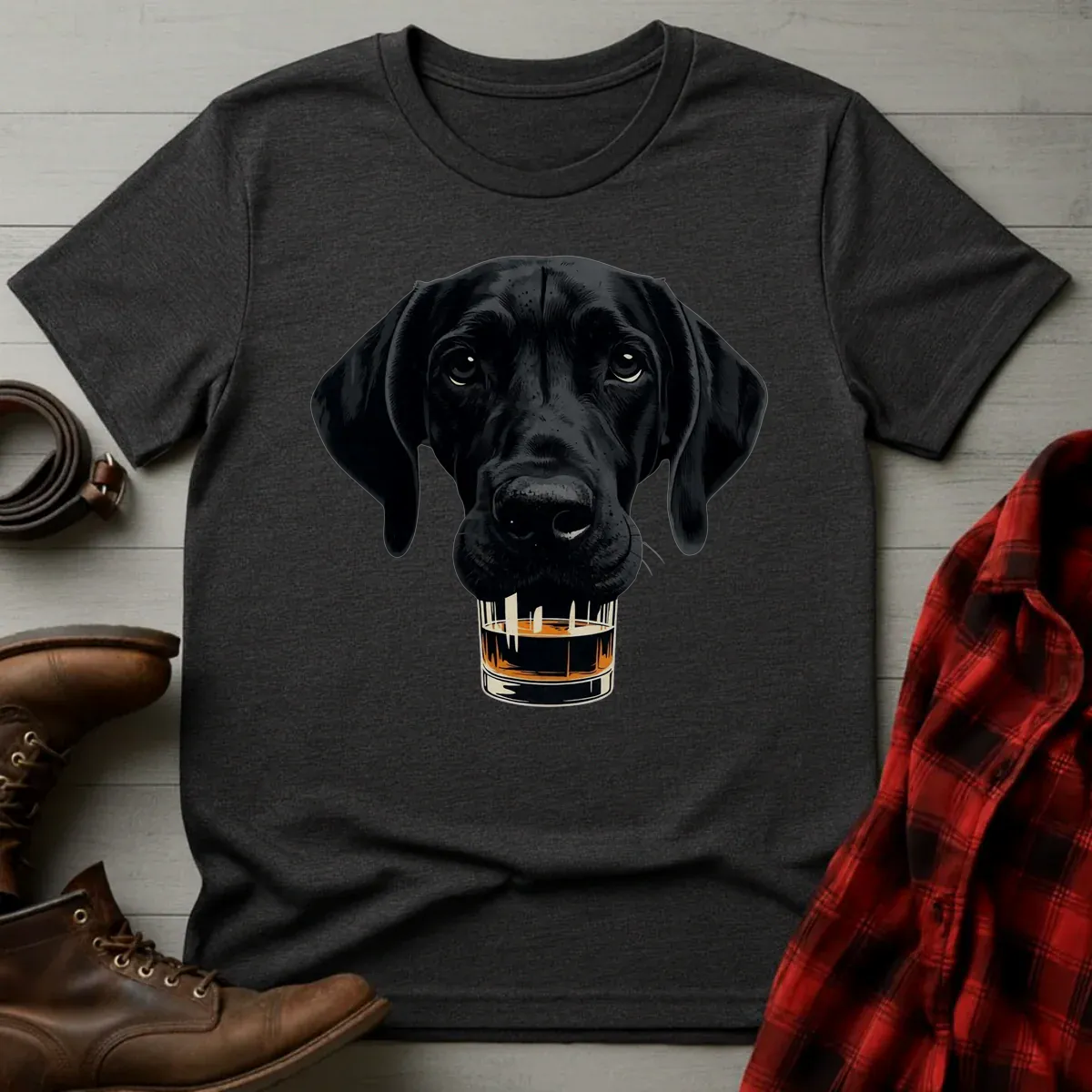 Whiskey Black Great Dane Glass T-Shirt