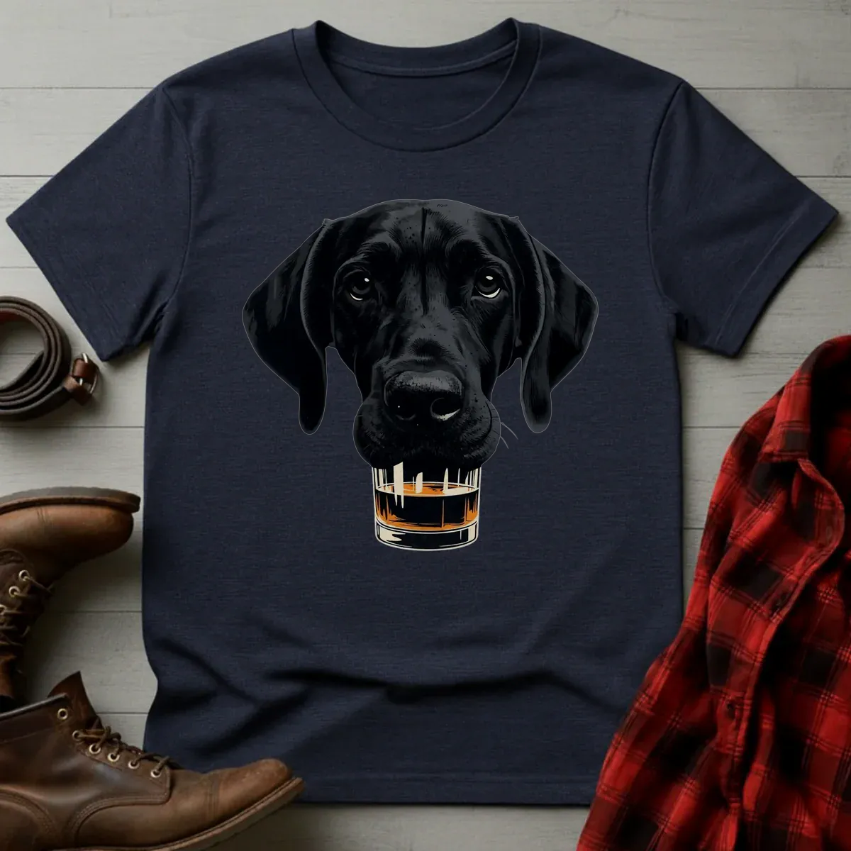 Whiskey Black Great Dane Glass T-Shirt