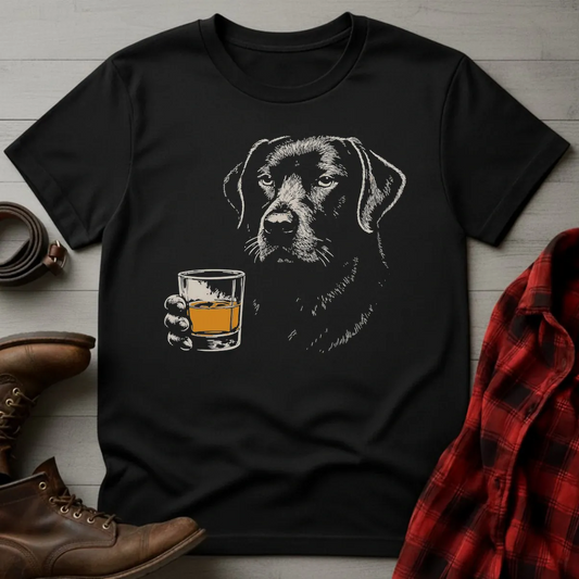 Whiskey Black Lab Grunge T-Shirt