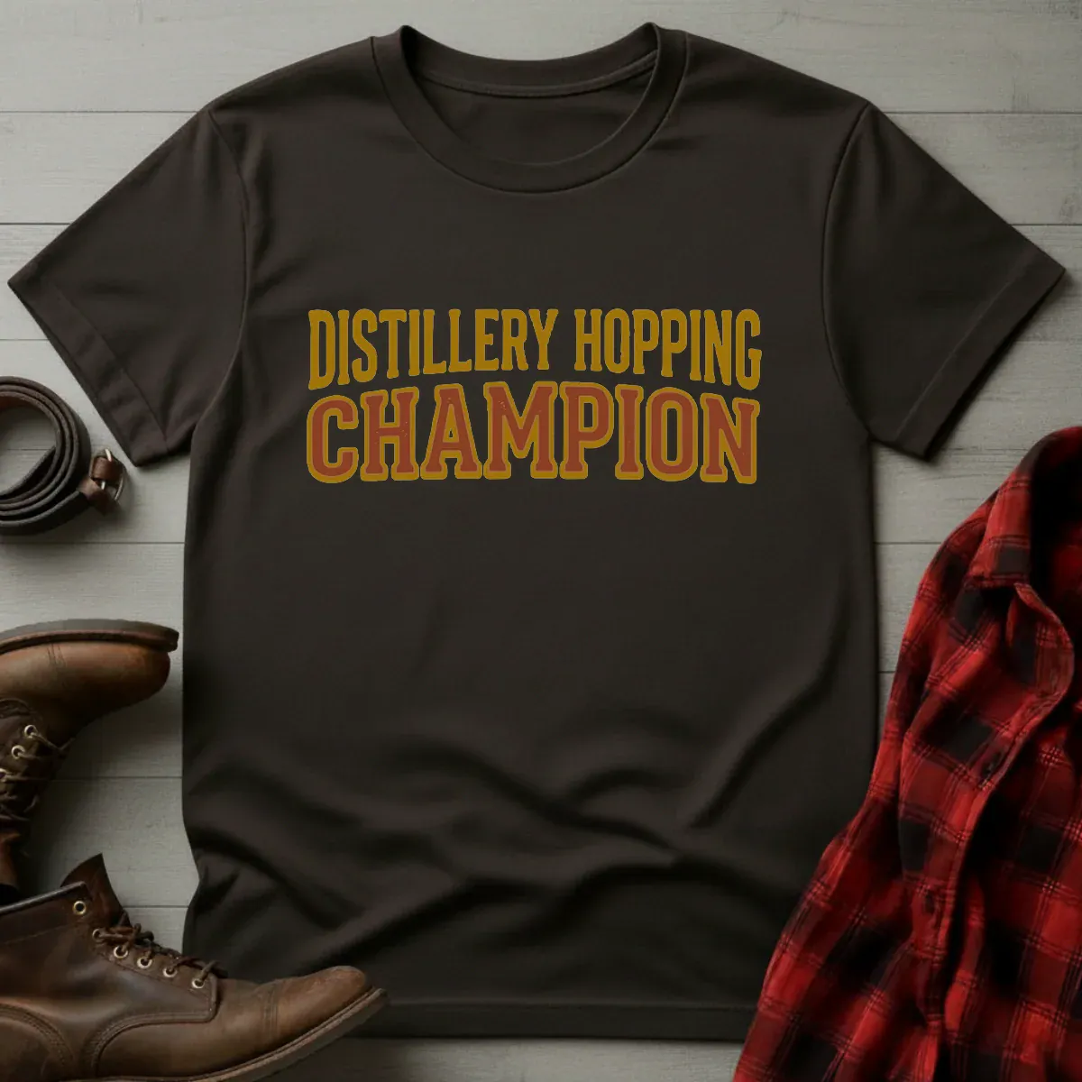Distillery Hopping Champion Whiskey T-Shirt