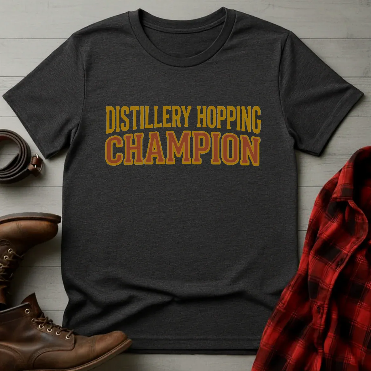 Distillery Hopping Champion Whiskey T-Shirt