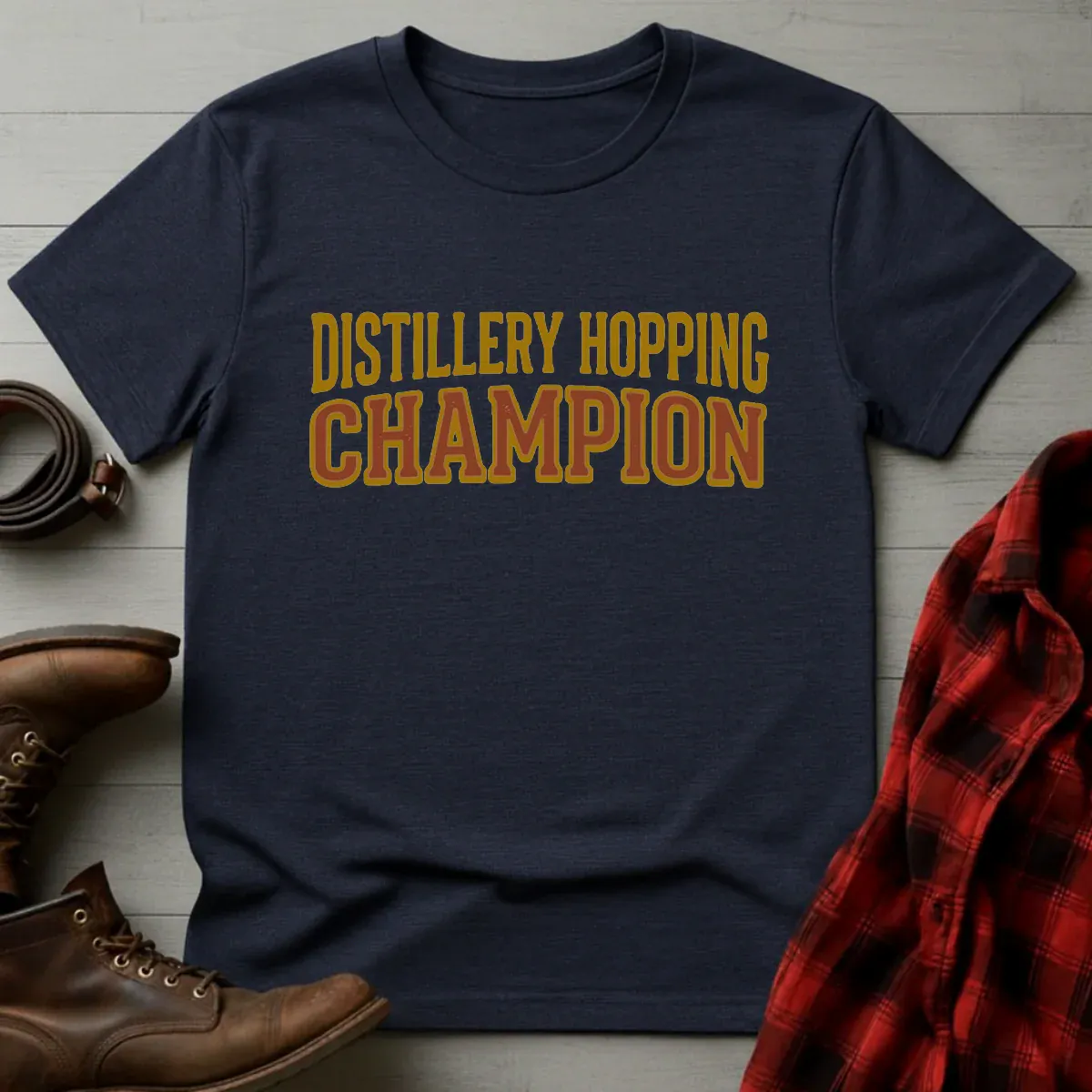 Distillery Hopping Champion Whiskey T-Shirt
