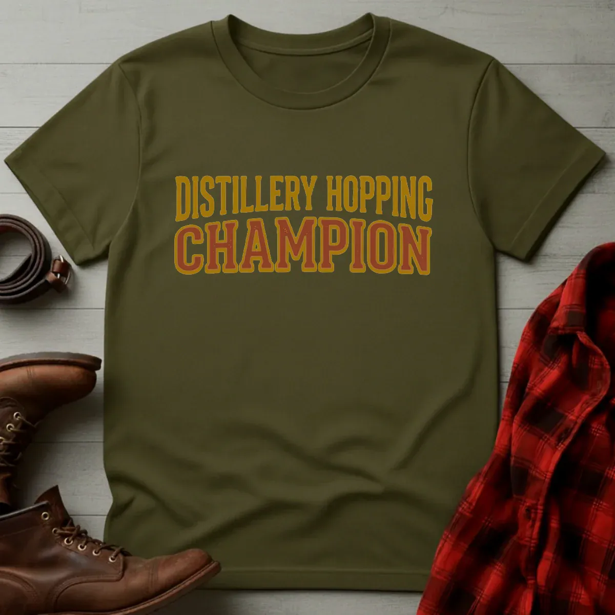 Distillery Hopping Champion Whiskey T-Shirt