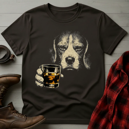 Whiskey Beagle Grunge T-Shirt