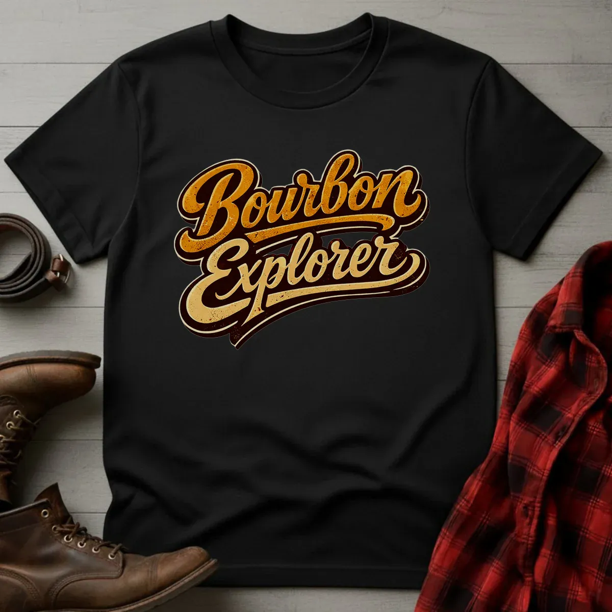 Bourbon Explorer Retro Script T-Shirt
