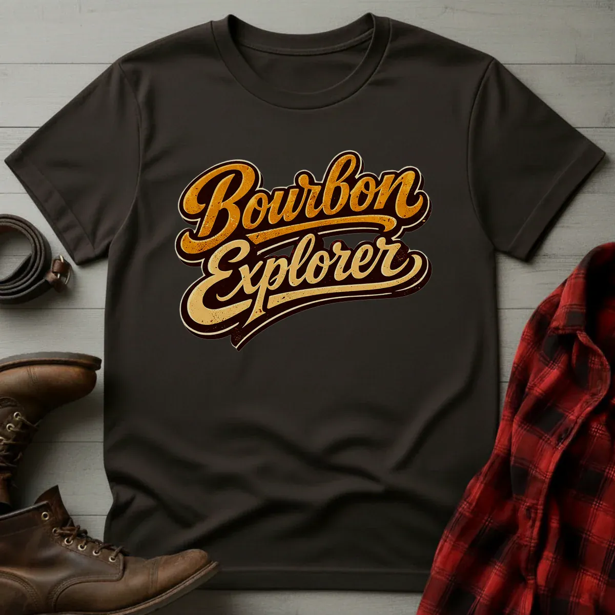 Bourbon Explorer Retro Script T-Shirt