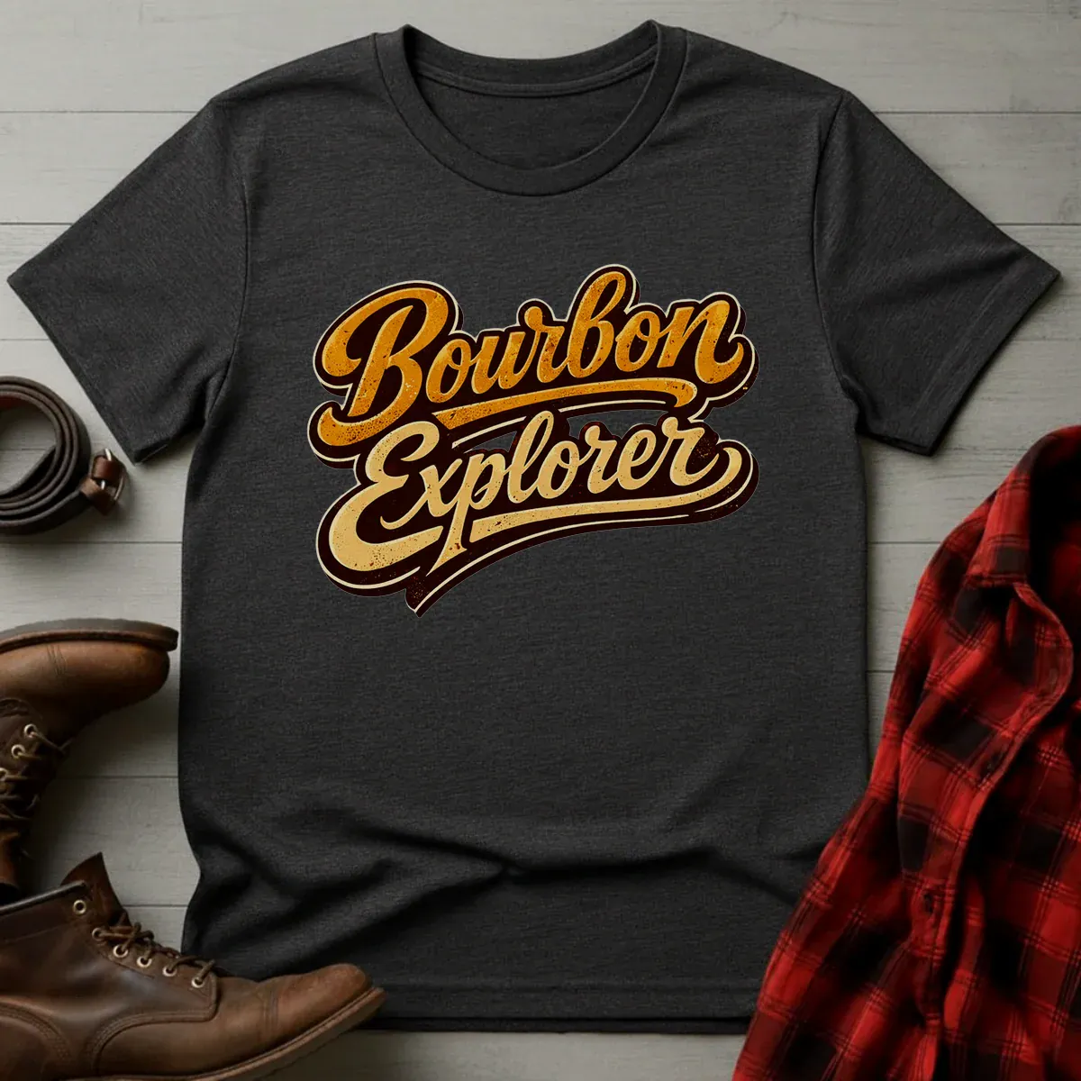 Bourbon Explorer Retro Script T-Shirt