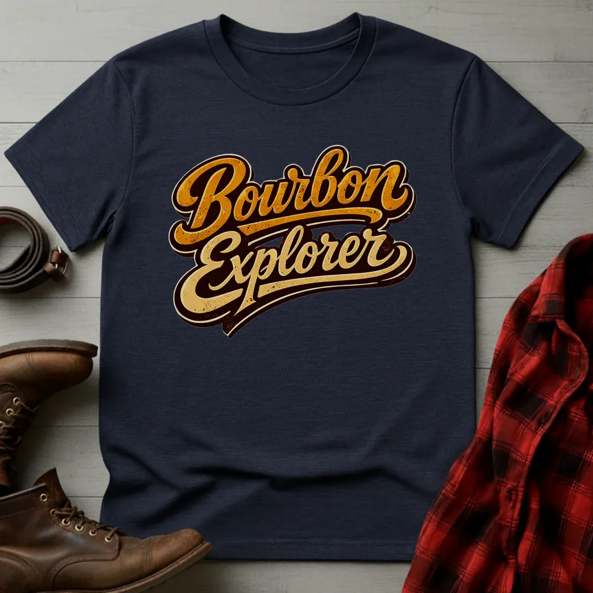 Bourbon Explorer Retro Script T-Shirt