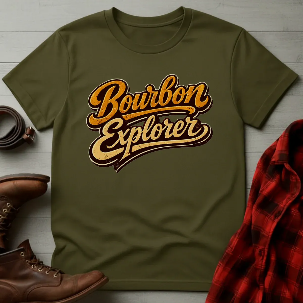 Bourbon Explorer Retro Script T-Shirt