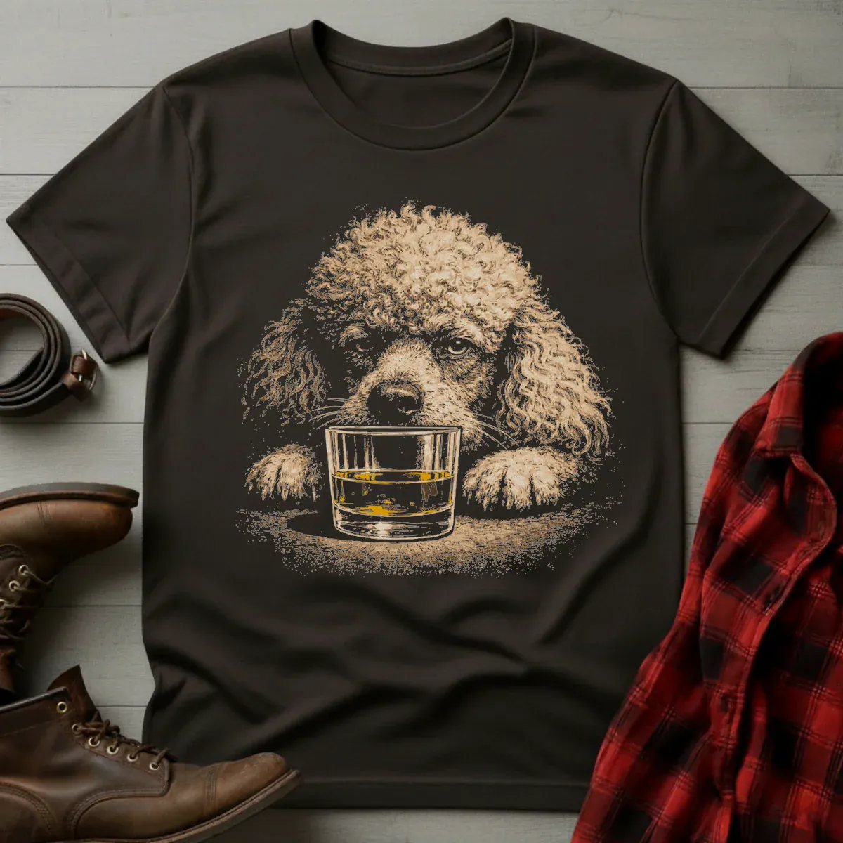 Whiskey Poodle Grunge T-Shirt