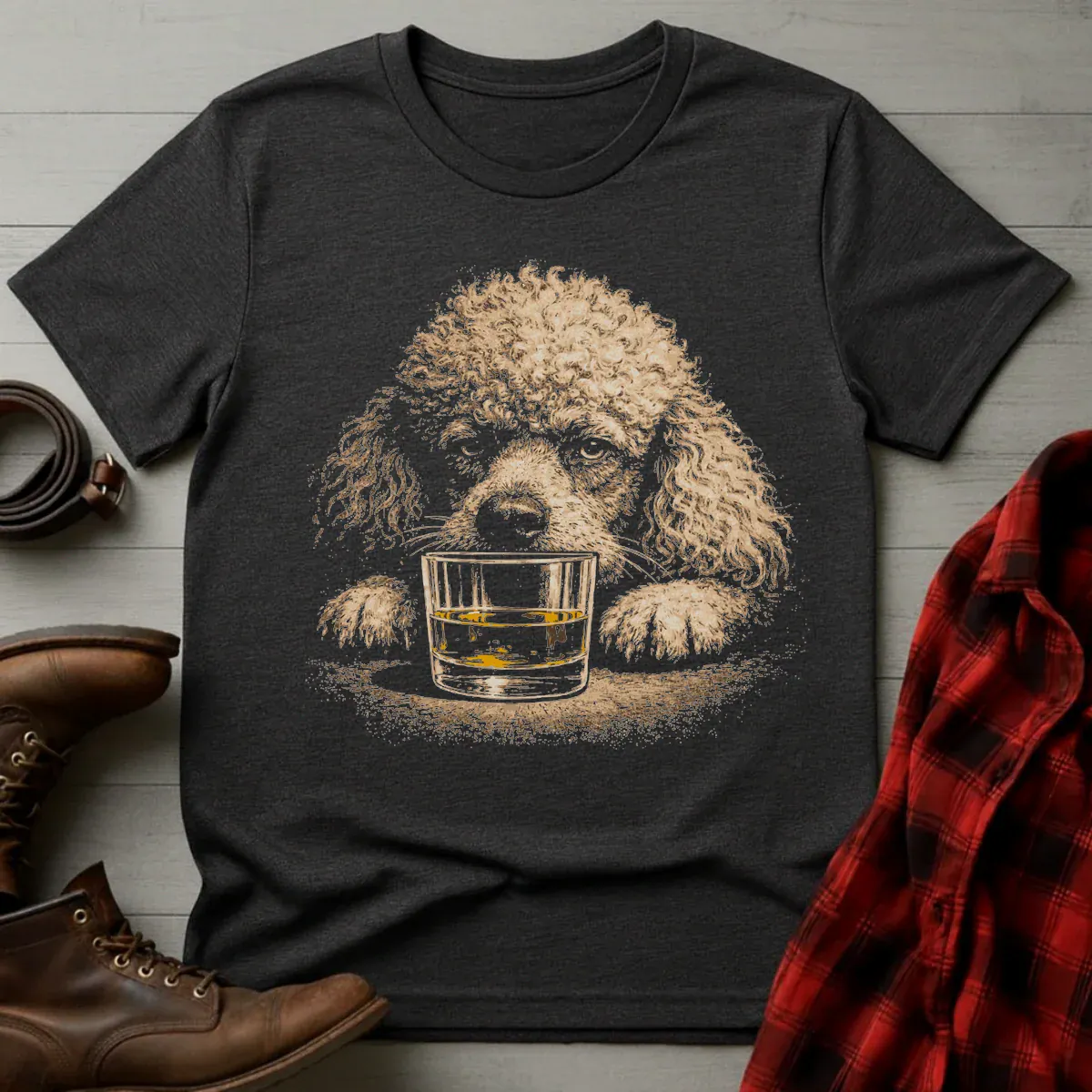 Whiskey Poodle Grunge T-Shirt