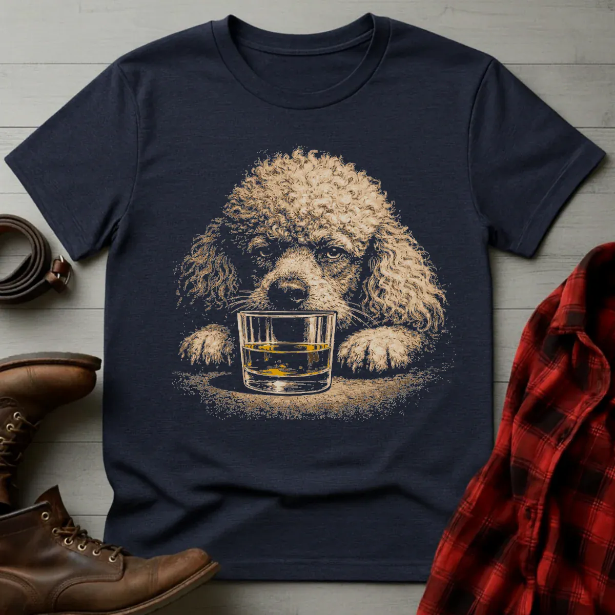 Whiskey Poodle Grunge T-Shirt