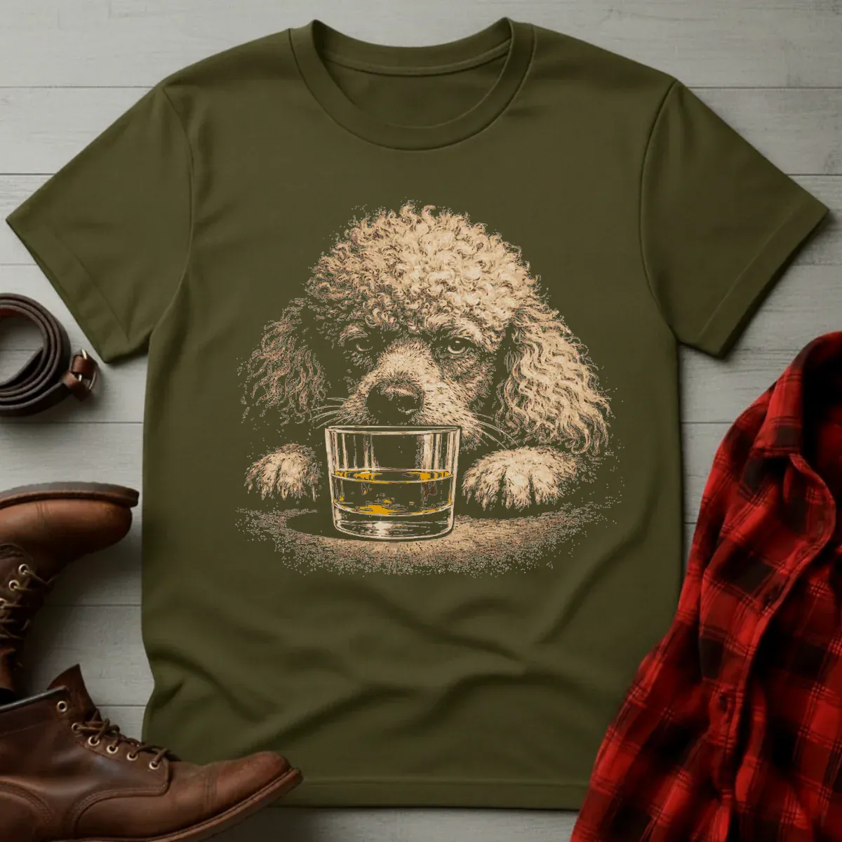 Whiskey Poodle Grunge T-Shirt