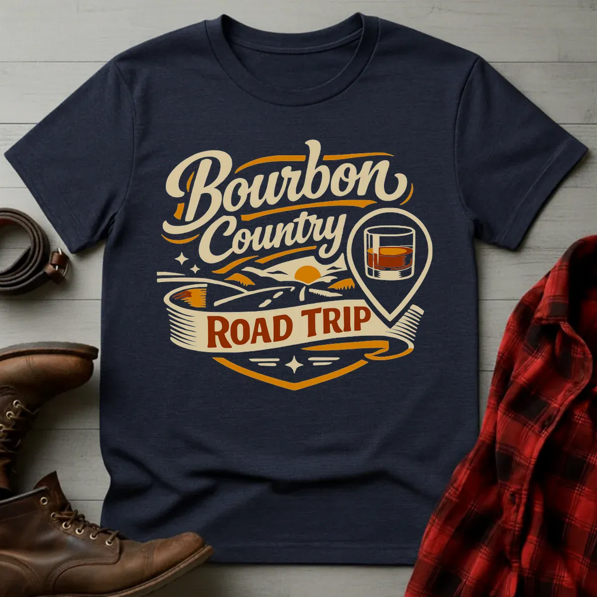 Bourbon Country Road Trip Badge T-Shirt