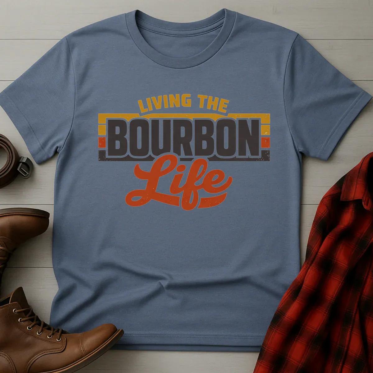 Living the Bourbon Life Retro T-Shirt