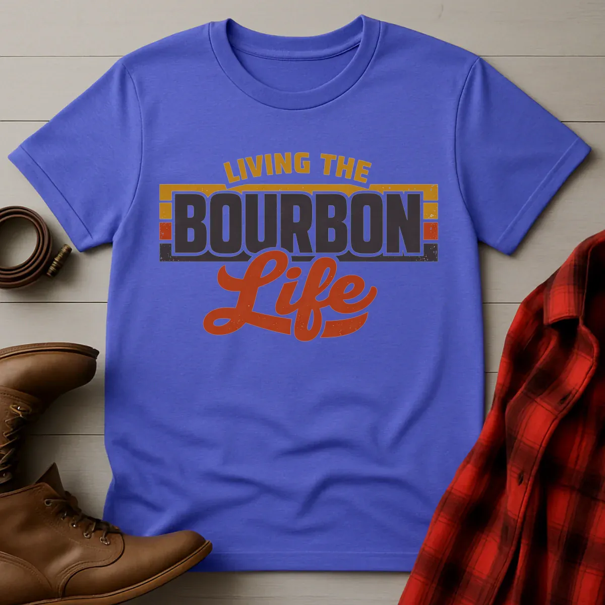 Living the Bourbon Life Retro T-Shirt