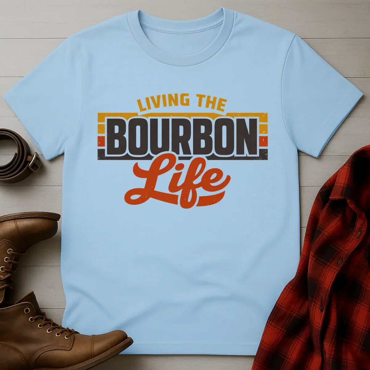 Living the Bourbon Life Retro T-Shirt