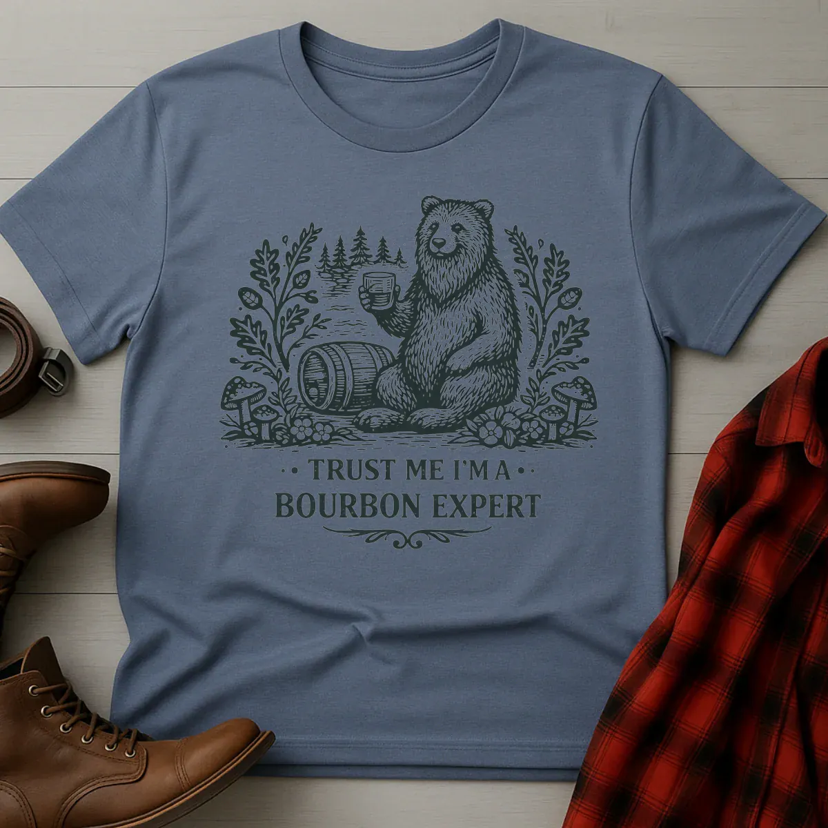Bear Bourbon Expert Etching T-Shirt