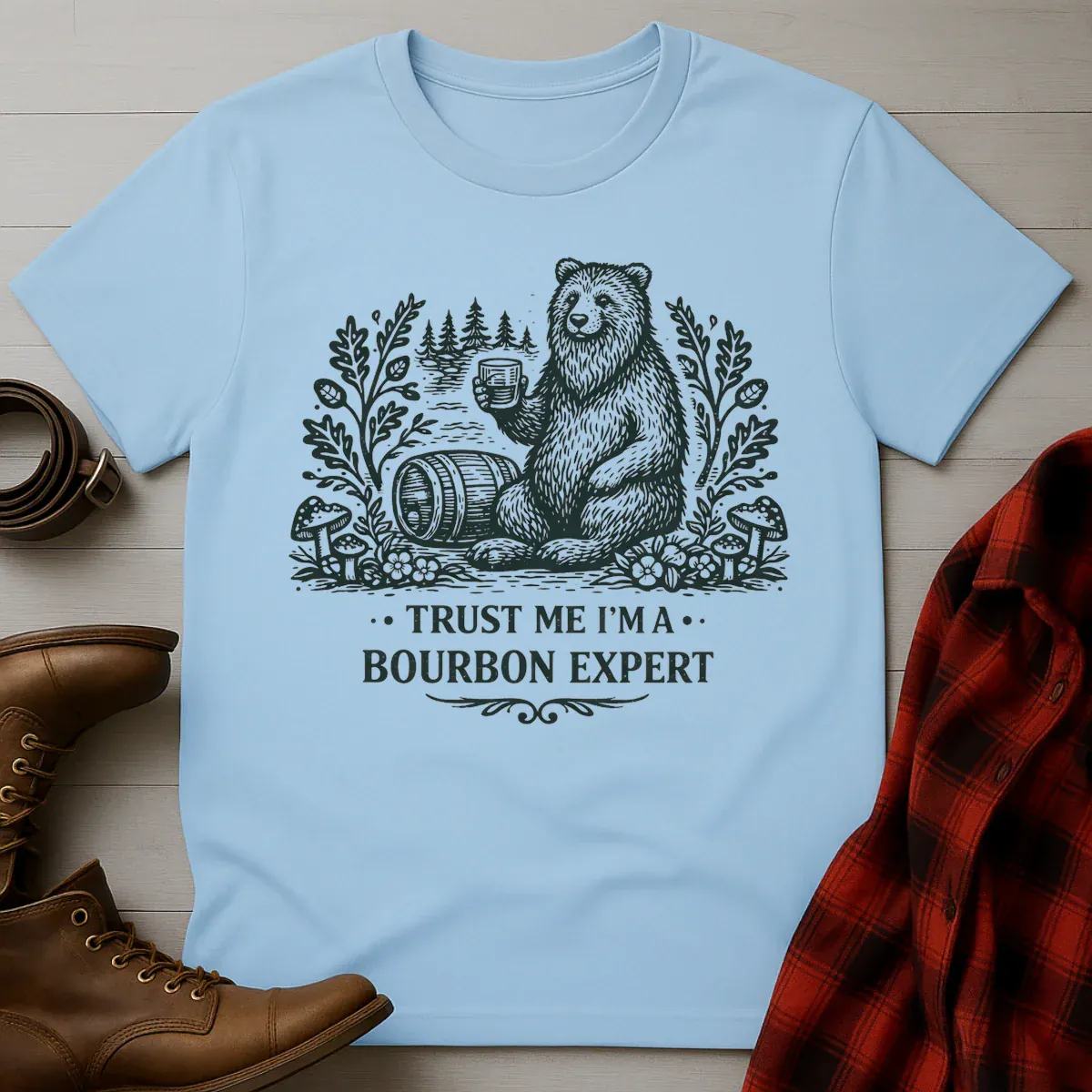 Bear Bourbon Expert Etching T-Shirt