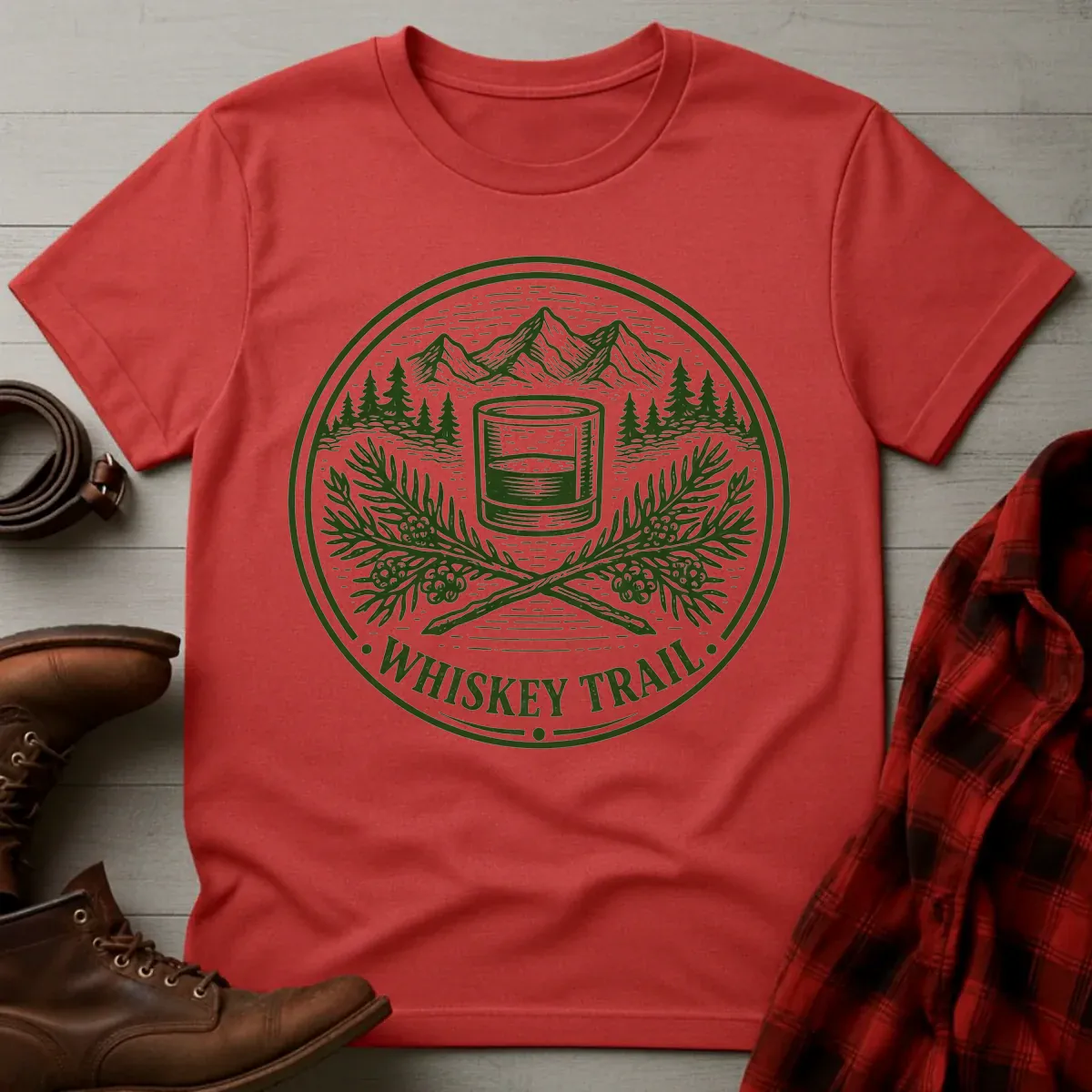 Whiskey Trail Outdoor Badge Etching T-Shirt