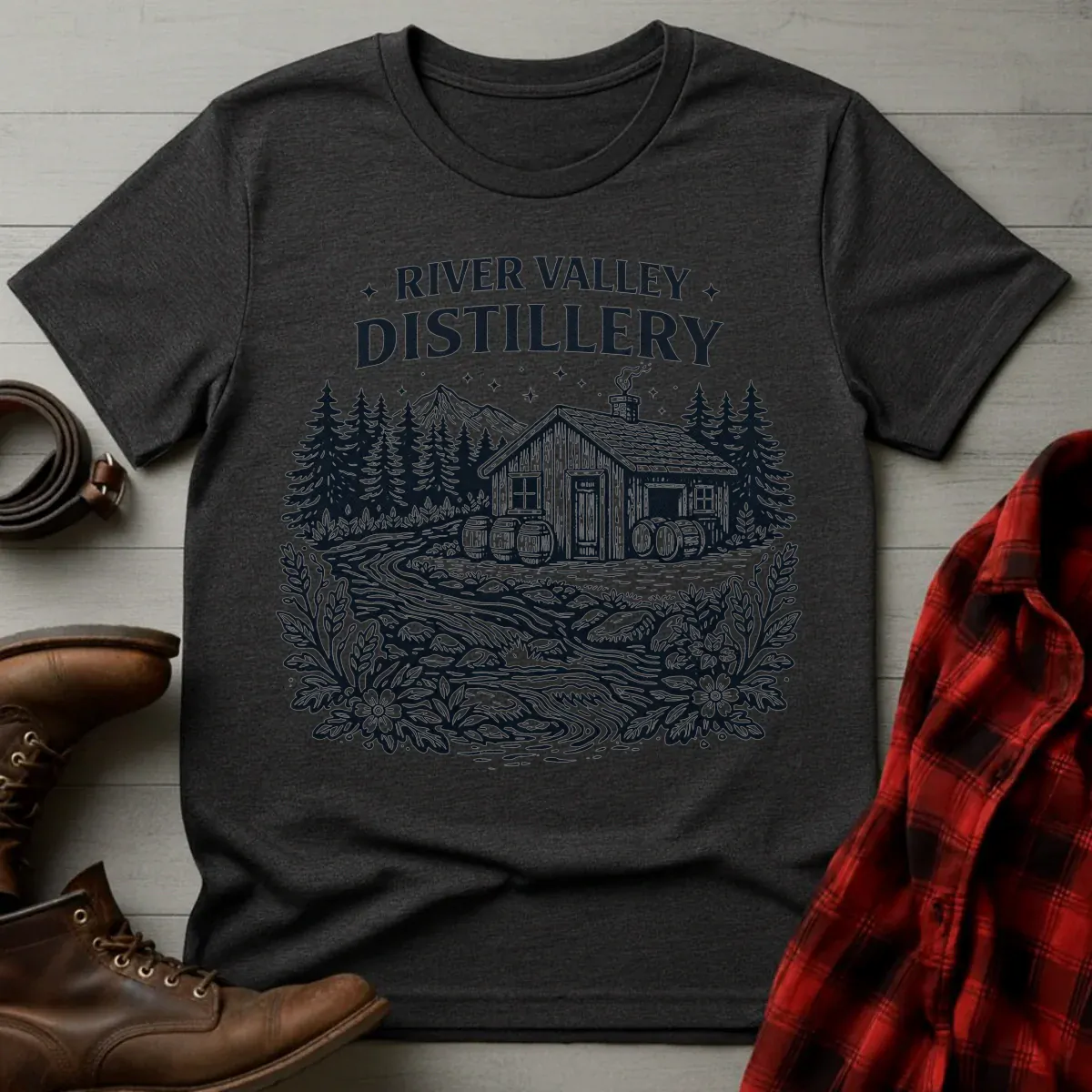 River Valley Distillery Etching T-Shirt