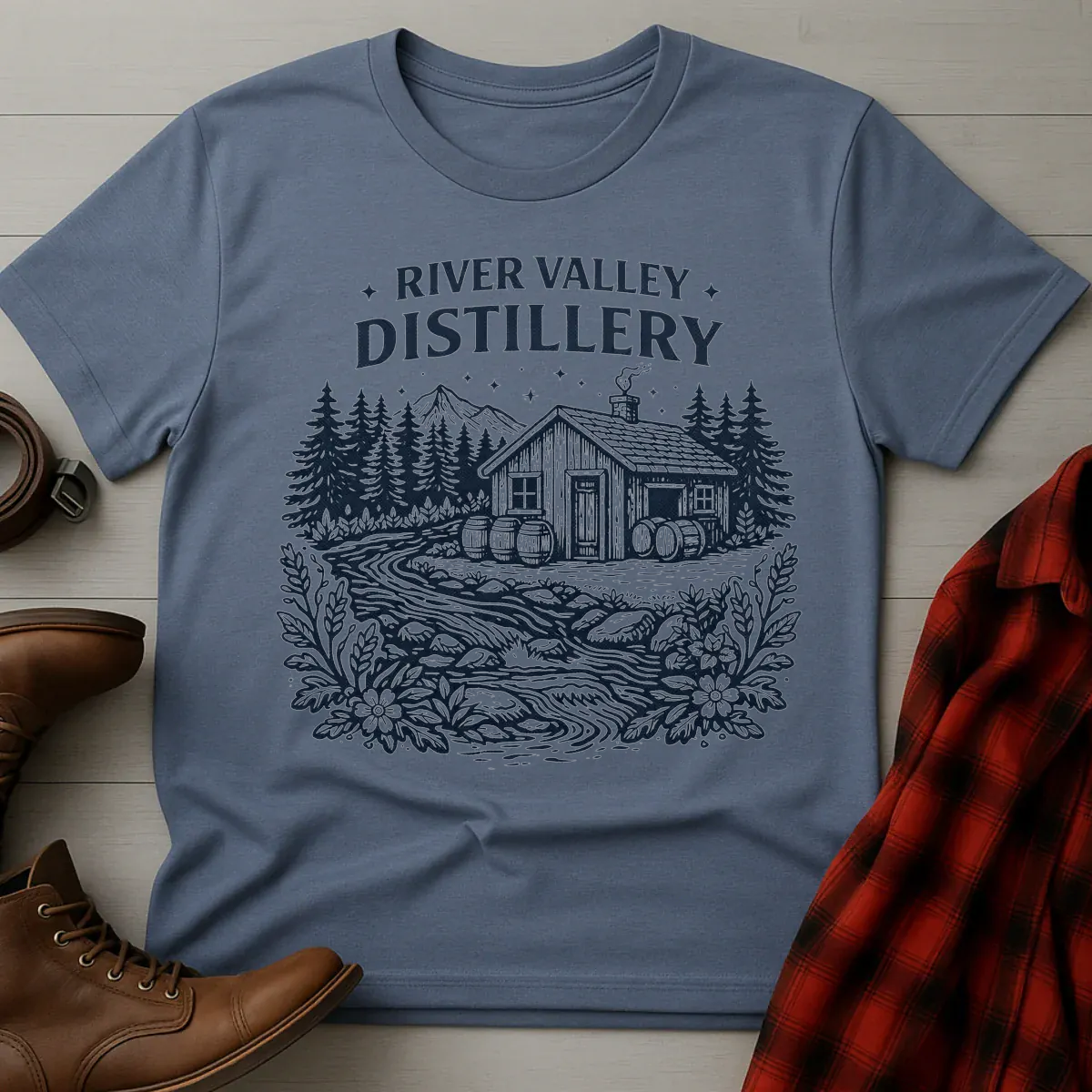 River Valley Distillery Etching T-Shirt