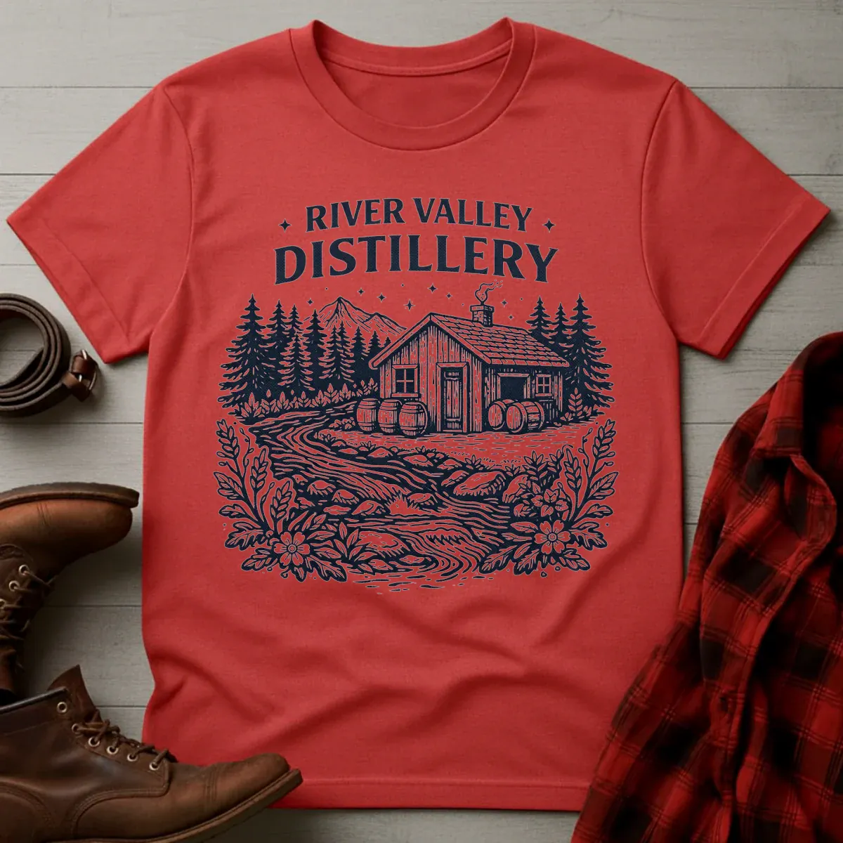 River Valley Distillery Etching T-Shirt