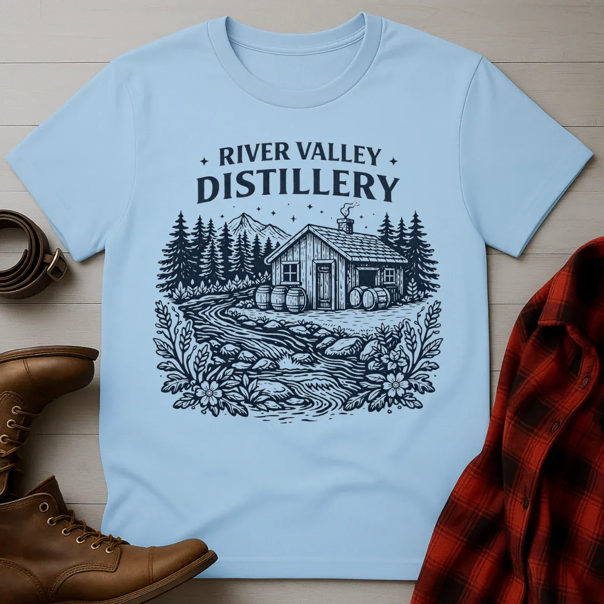River Valley Distillery Etching T-Shirt