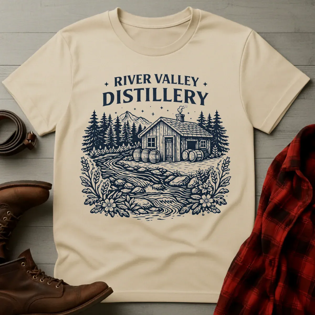 River Valley Distillery Etching T-Shirt