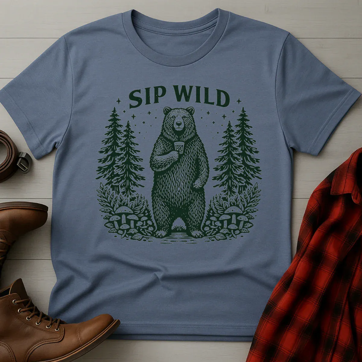 Sip Wild Bourbon Bear T-Shirt