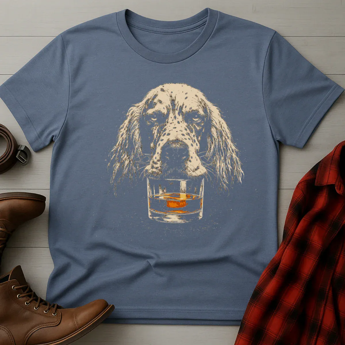 Whiskey English Setter Grunge T-Shirt