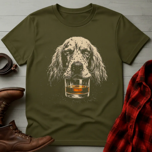 Whiskey English Setter Grunge T-Shirt