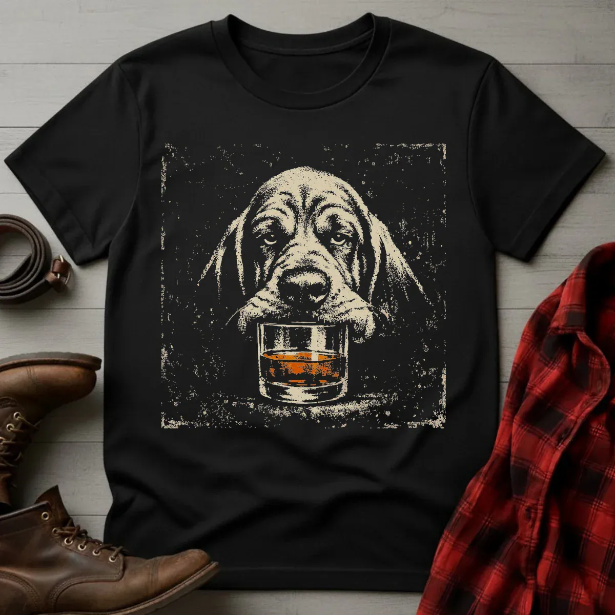 Whiskey Bloodhound Grunge T-Shirt