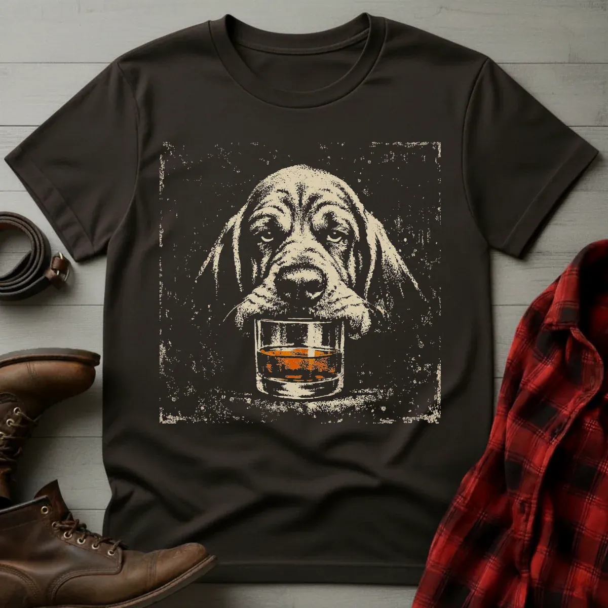 Whiskey Bloodhound Grunge T-Shirt